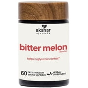 AKSHAR AYURVEDA Bitter Melon Capsules Blood Sugar Support Supplement for Men and Women, 60 Capsules