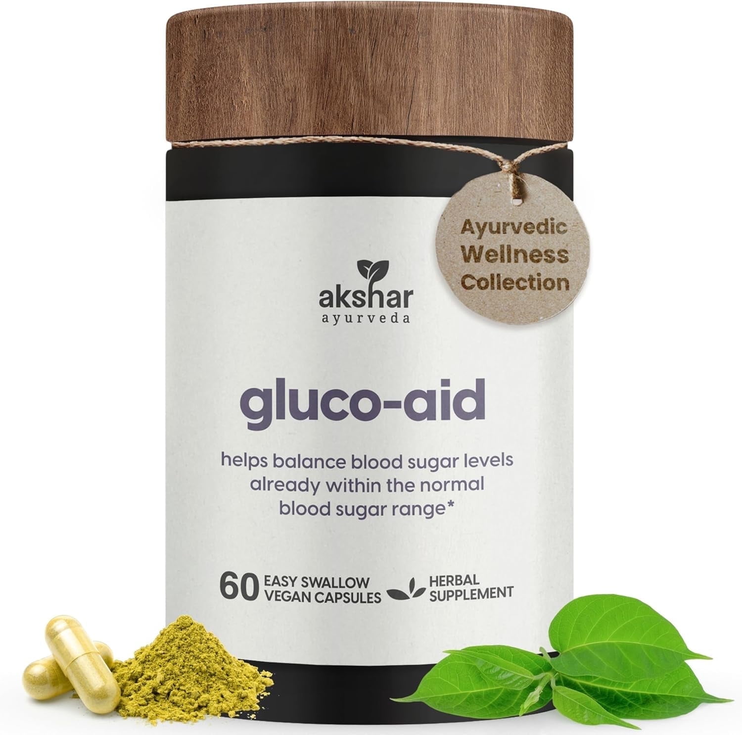 AKSHAR AYURVEDA Gluco Aid Proprietary Herbal Blend Blood Sugar