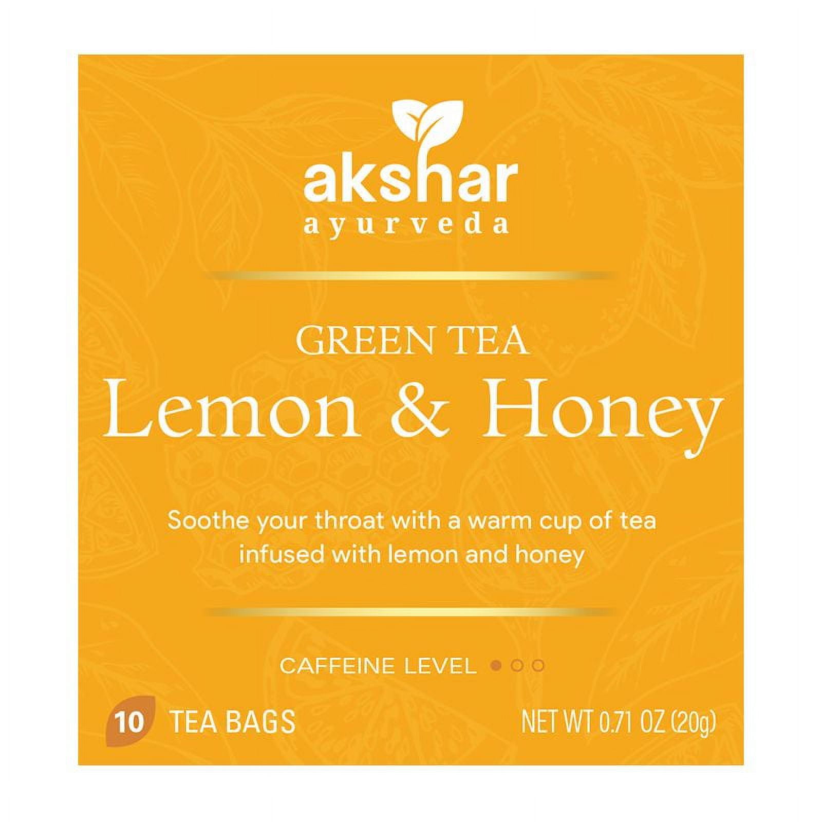 AKSHAR AYURVEDA Green Tea Lemon and Honey Organic, Vegan, Gluten Free