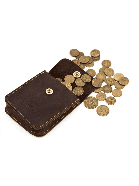Handcrafted Top Grain Leather Coin Pouch with Belt Loop, Mini EDC Wallet