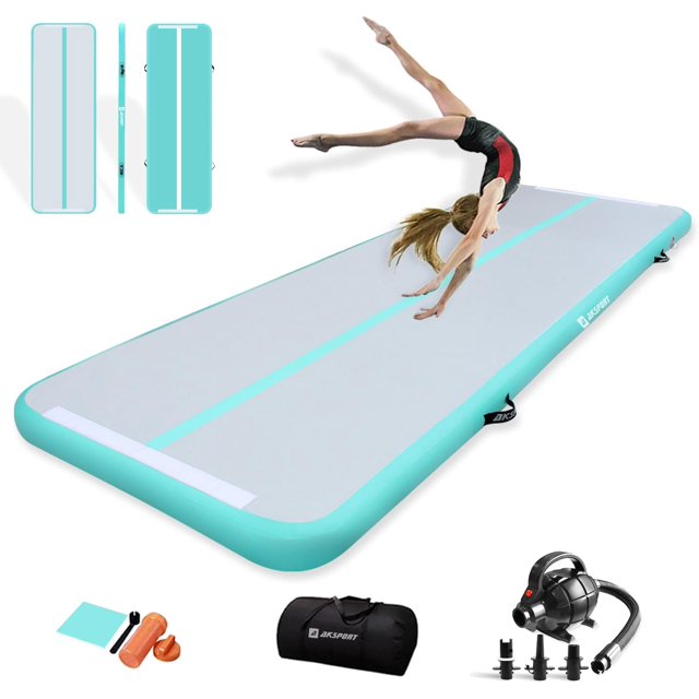AKSPORT Gymnastics Air Mat Tumble Track Tumbling Mat Inflatable Floor Mats with Air Pump for