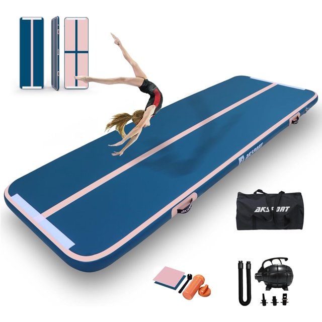 AKSPORT Gymnastics Air Mat Tumble Track Tumbling Mat Inflatable Floor