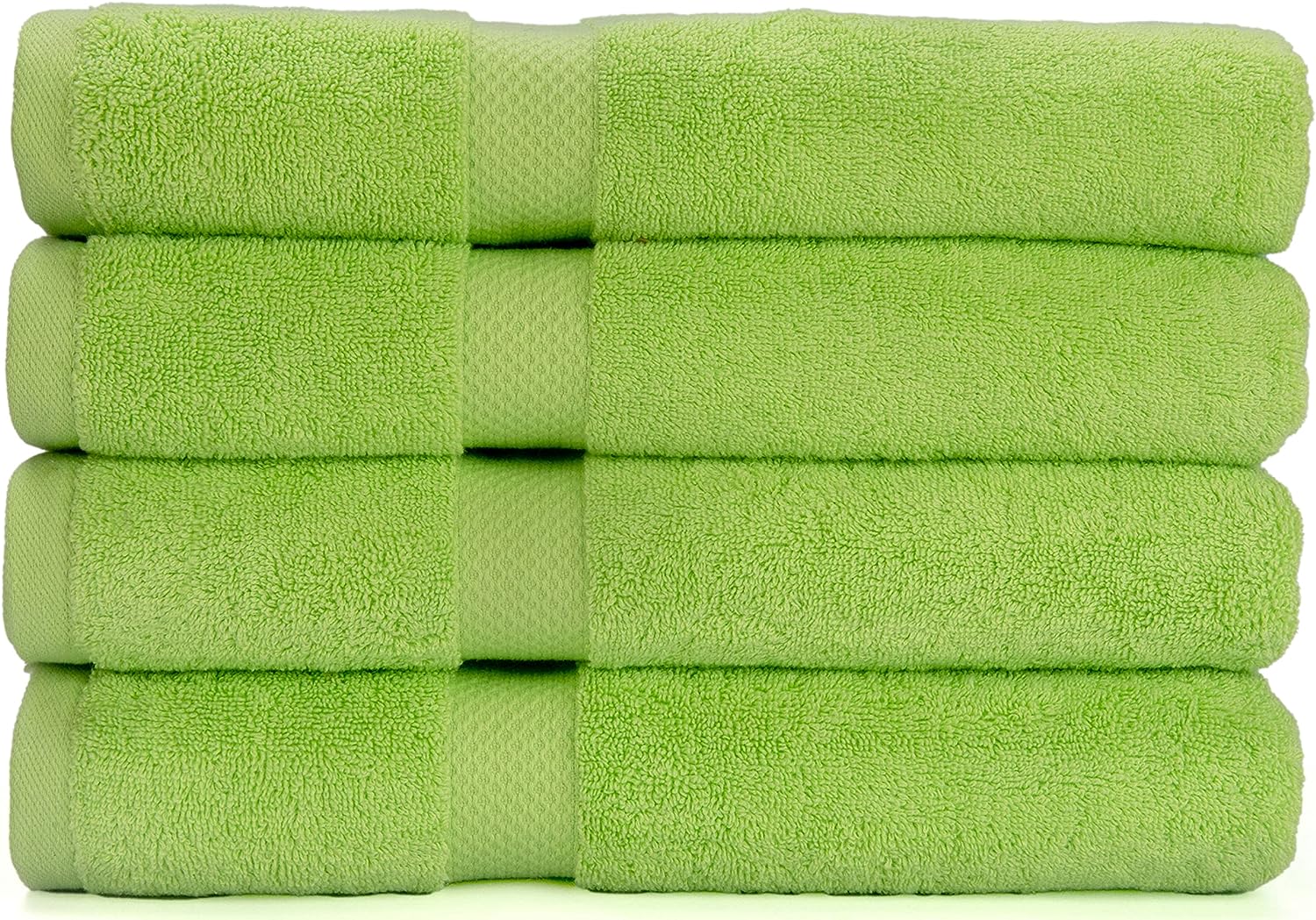 AKTI COTTON Green Bath Towels Set of 4, Cotton Shower Towels for