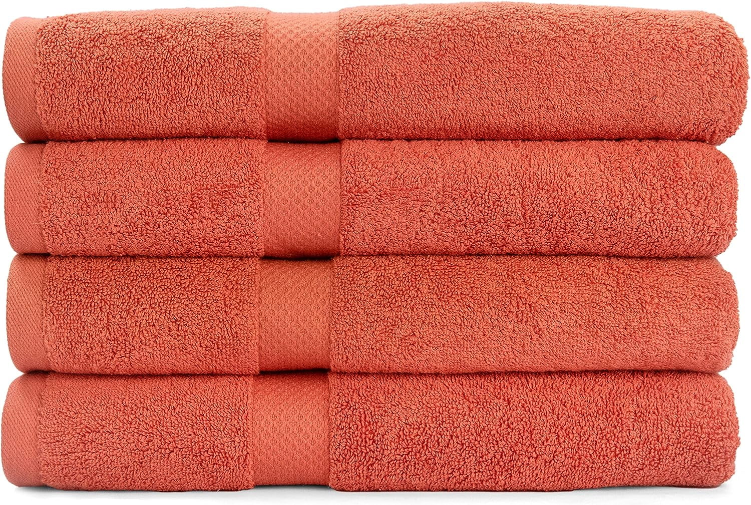 AKTI COTTON Peach Bath Towels Set of 4, Cotton Shower Towels for