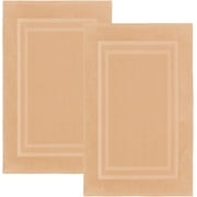 AKTI Cotton Premium Bath Mats for Bathroom Pack of 2, 820 GSM, Beige Bathmat for Tub, 22x34 in, Cotton Floor Mat, Quick Dry, Super Absorbent, Soft & Fluffy Shower Mat [Not a Bathroom Rug]