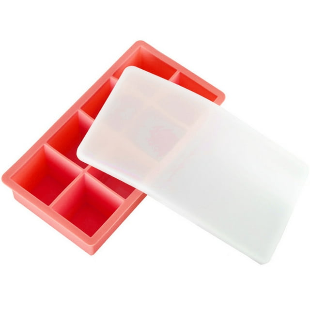 AKUMRi Small Ice Cube Tray,Covered Ice Tray Set with 8 Ice Cubes Molds