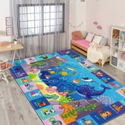 AKUNRUG Baby Play Mat for Floor, Kids Rug Playmat Baby Crawling Mat Educational Tummy Time Mat Soft ABC Play Mat for Toddlers Infants Kids Rug for Playroom Classroom 31.5X47.25 INCH