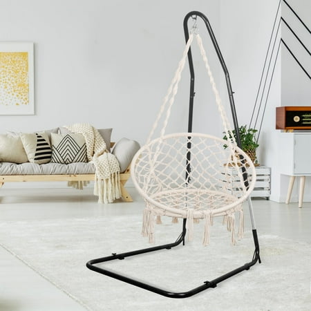 AKUTATA Adjustable 77" to 93" Hammock Chair Stand Only, Steel Hanging Chair Stand, 330 lbs Capacity