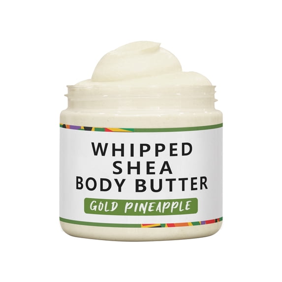 AKWAABA Whipped Shea Body Butter (Gold Pineapple) | Net Wt 12 oz | Whipped Shea Butter Blend | Moisturizing Care | For Skin | 340 g
