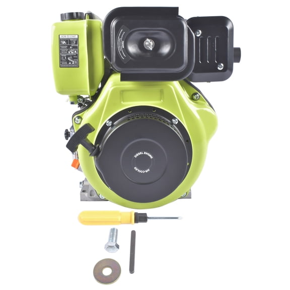 AKWH 10HP 418CC 4 Stroke Diesel Engine,186F 6300W Heavy Duty Single Cylinder Diesel Motor Engine For Small Agricultural Machinery (Green)