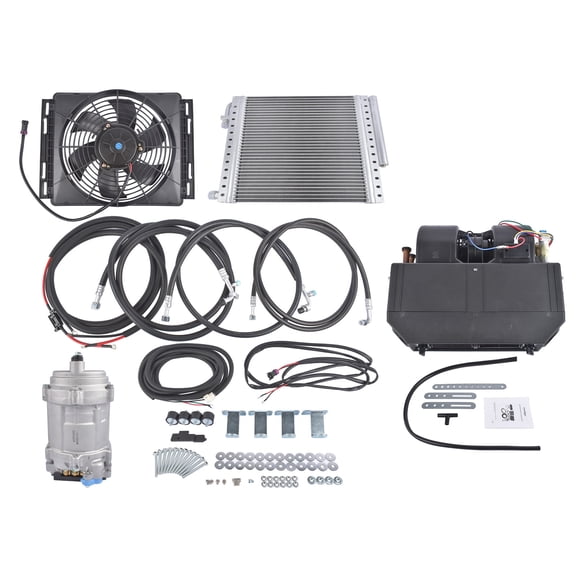 AKWH 12V DC Cool & Heat Electric Underdash Air Conditioner Universal Auto Car A/C Kit for Van RV Truck