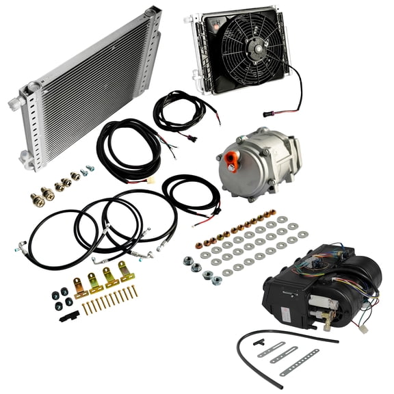 AKWH 12V DC Universal Electric Underdash Cooling Air Conditioner Kit Auto AC Compressor Unit Car Truck A/C Kit