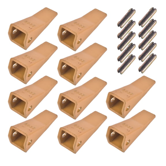 AKWH 230S Bucket Teeth with 23FP Flexpins Set for Mini Excavator, Backhoe Loader, Excavator, Skid Steer Loader 10Pcs