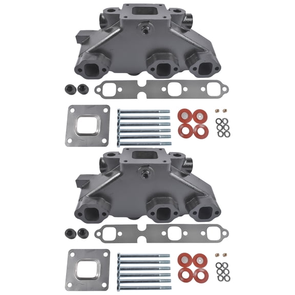 AKWH 2PCS Exhaust Manifold Dry Joint Riser for Mercruiser GM 4.3 V6 2002-UP 864612T01