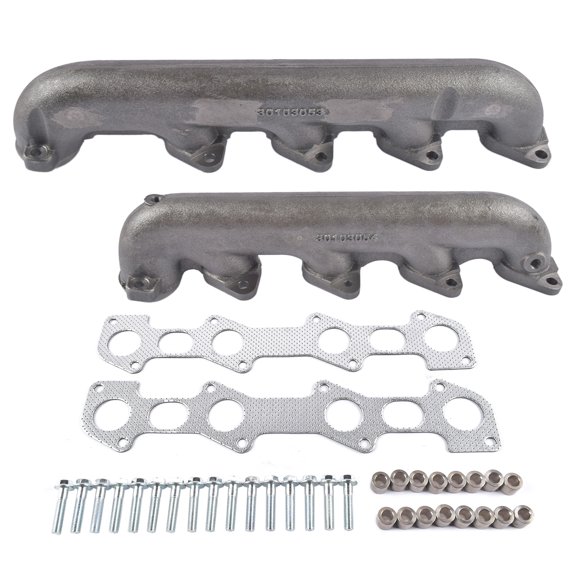 AKWH 2Pcs Upgraded Manifold Kit with Gaskets & Hardware for Ford 6.0L Powerstroke Diesel 2003-2007 002560CASTF
