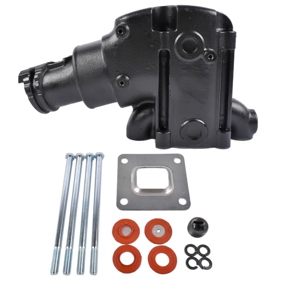 AKWH Dry Joint Exhaust Elbow Riser Kit for 2004- Mercruiser GM V6 (262ci) & V8(305, 350 & 377 ci) #864591T02 14 Degree