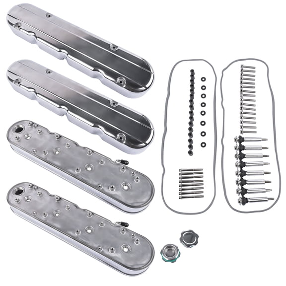 AKWH Polished Engine Valve Covers for Chevy GM LS LS1 LS2 LS3 LS6 LS7 293 325 346 364