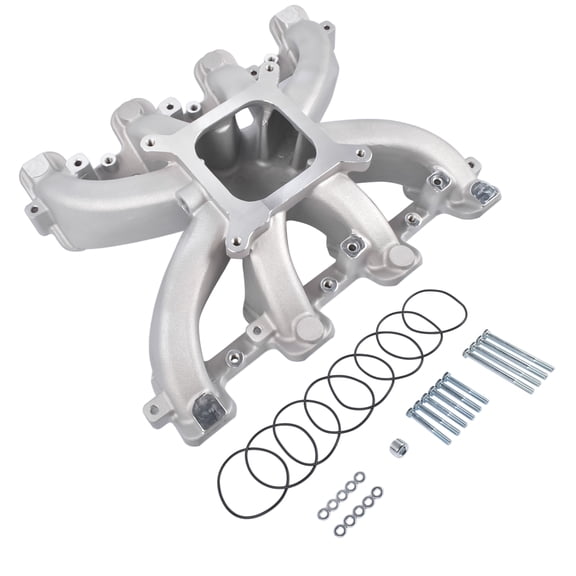 AKWH Single Plane Carb Intake Manifold for GM LS Engines with LS1 LS2 LS6 Cathedral Style Port Heads
