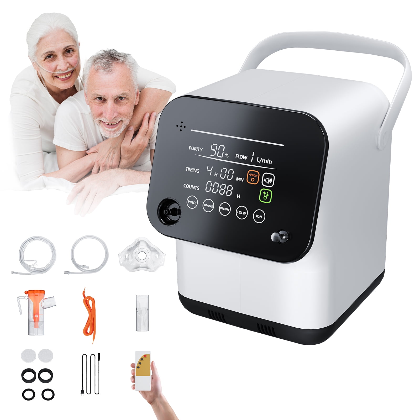AKYDUCE   1-7L OO2 Tube & 33-93%-concentrator Machine w/ Full Accessories,Home Use ConcentraTor Rugged Dessign N1S