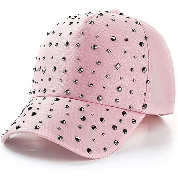 AKcxy Adjustable Breathable Rhinestone Baseball Cap for Women Bling Sequins Casual Sports Cap