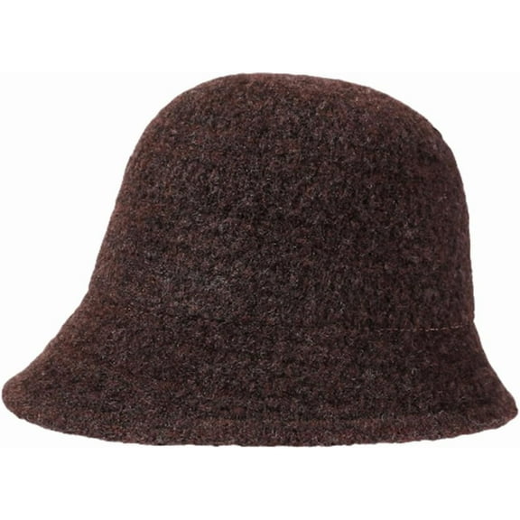 AKcxy Casual Plain Knitted Bucket Hat for Women Fall Winter Warm Fisherman Cap Elegant Ladies Cloche Hat Soft Beanie