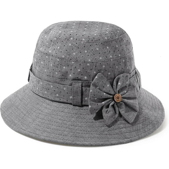 AKcxy Cloche Hats for Women Vintage Bowler Hat Floral Fedora Bucket Hats