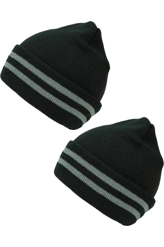 High Visibility Reflective Safety Knit Beanie for Men & Women – Warm Winter Headwear for Outdoor Activities.