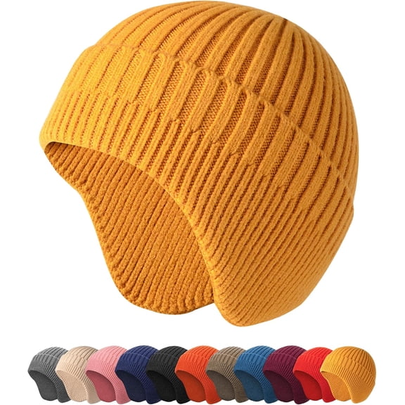 AKcxy Knitted Beanie Hats Winter Hats Ear Covers for Men Women Kids Warm Slouchy