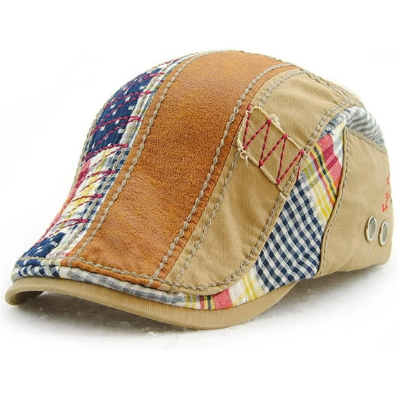 AKcxy Men Beret Hat Cotton Adjustable Newsboy Hats Cabbie Gatsby Cap Driving Flat Caps