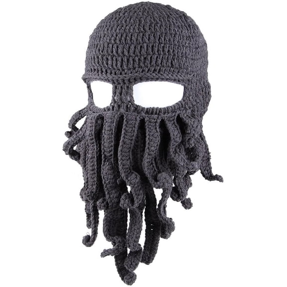 AKcxy Men's Head Barbarian Vagabond Beanie Original Foldaway Beard Octopus Pirate Hats Bearded Caps