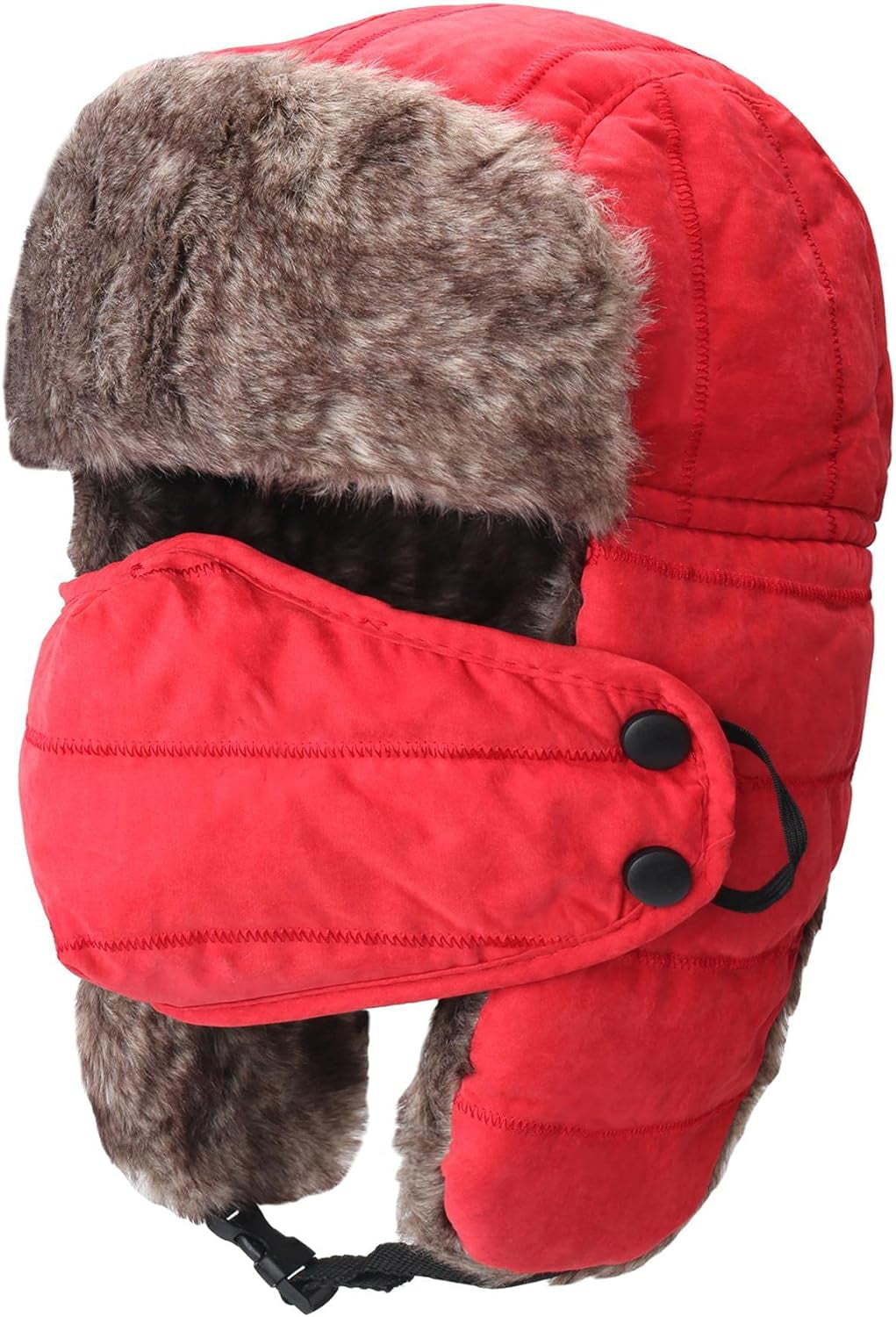 AKcxy Men's Trooper Trapper Hat Warm Winter Hats with Removable Face ...