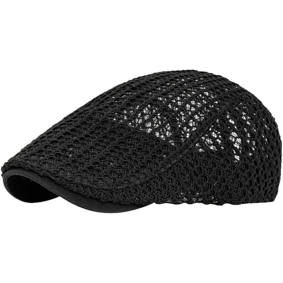 AKcxy Newsboy Cap Mesh Jacquard Breathable Lyocell Peaked Beret Painter Hat for Men Women