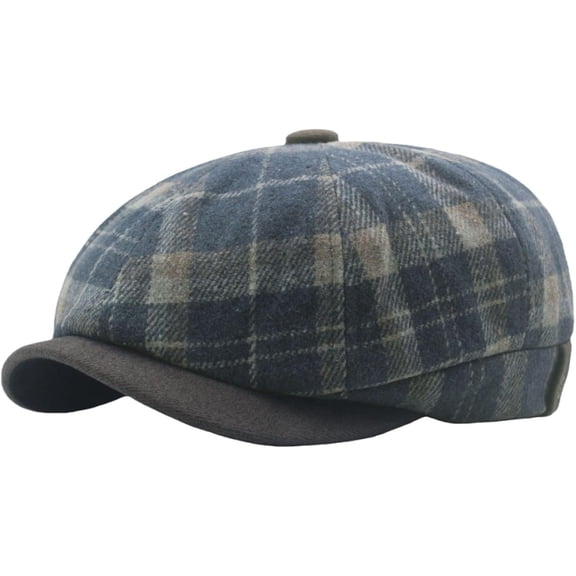 AKcxy Newsboy Hats for Men Berets Autumn Winter Hats for Men Women Vintage Plaid Octagonal Newsboy Cap Retro Artist Paint