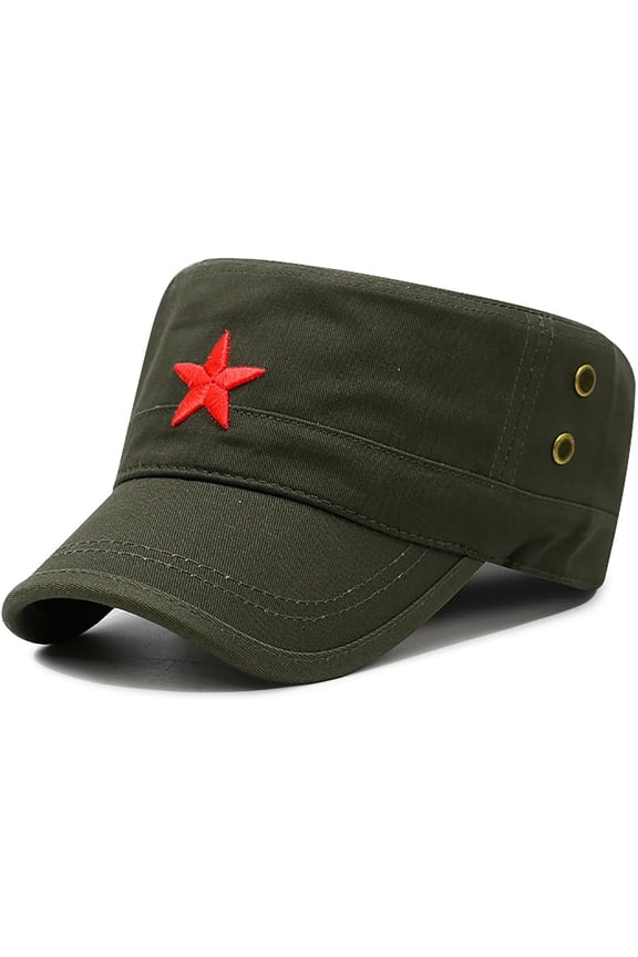 Vintage Fatigue Red Star Mao Army Military Hat