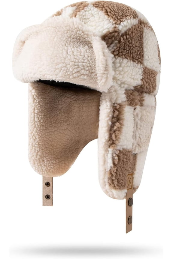 Windproof Warm Winter Hats for Men, Eskimo Hats Trooper Trapper Hat Russian Ushanka Hat Aviator Cap with Ear Flaps