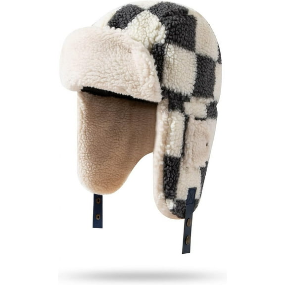 AKcxy Windproof Warm Winter Hats for Men, Eskimo Hats Trooper Trapper Hat Russian Ushanka Hat Aviator Cap with Ear Flaps