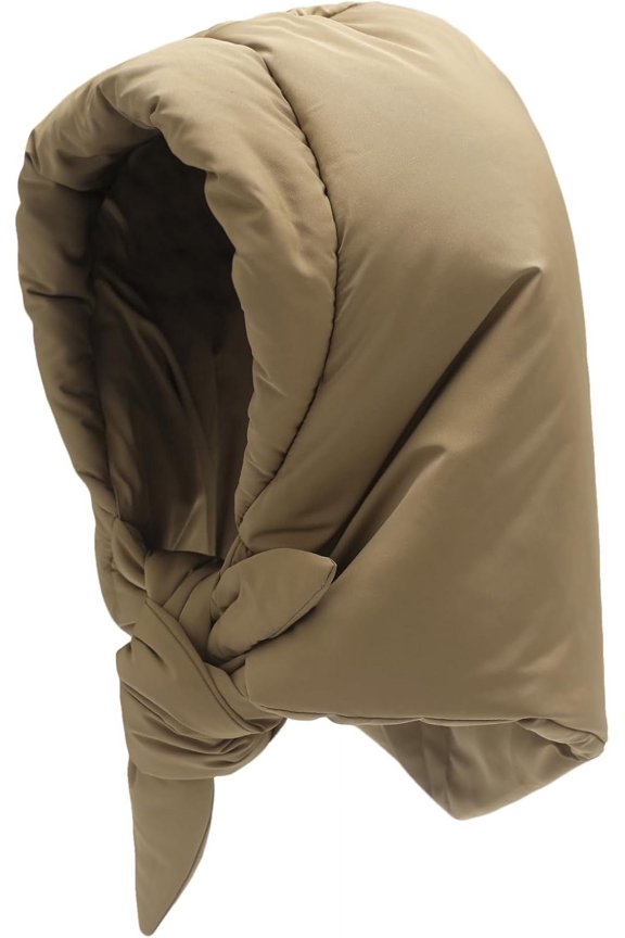 Women Winter Down Hat Windproof Hooded Scarf Soft Warm Balaclava Skull Cap Beanie Hat