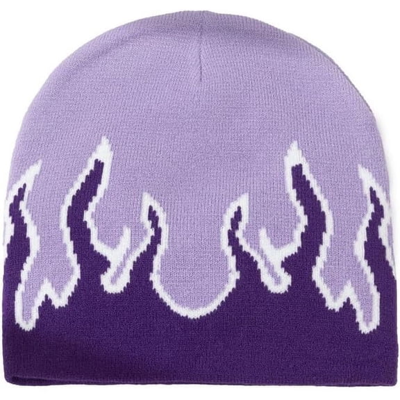 AKcxy Women Y2K Flame Beanie Knitted Hats Winter Fall Men Warm Skull Caps
