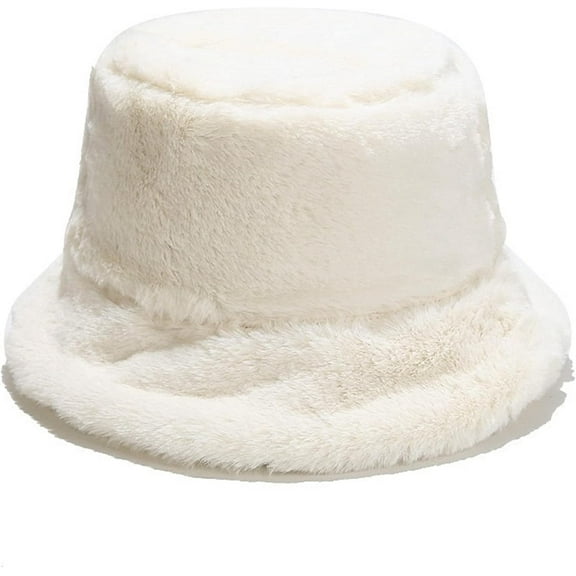 AKcxy Women's Winter Faux Fur Fuzzy Warm Bucket Hat