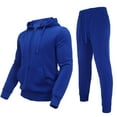 thumbnail image 1 of AKsit Men's Sweatsuit 2 Piece Hoodie Tracksuit Set Jogging Suits Outfit Everyday Casual Wear Fashion Activewear Zip Warm Tracksuit Sports Set Royal blue 4XL, 1 of 5