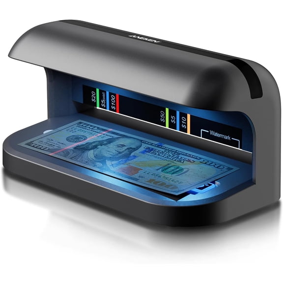 AL-17 Counterfeit Bill Detector with UV LED Light, Advanced UV Counterfeit Money Detector with Card & ID Detection, Suitable for All Currencies in the World