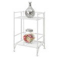 AL 2tier folding metal shelves for storing household items, tools or