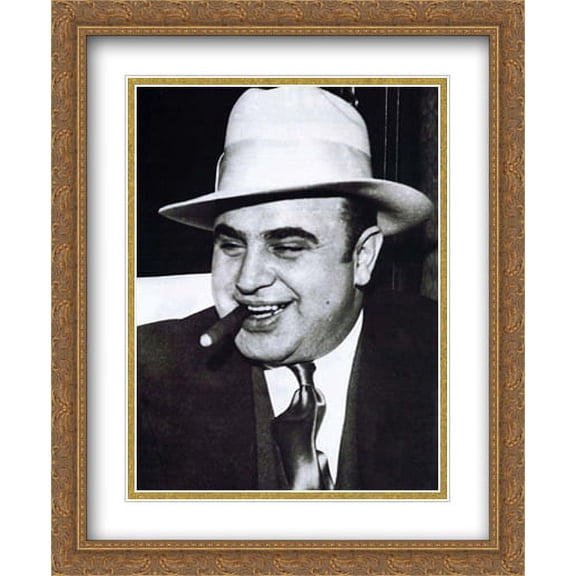 AL Capone 2x Matted 26x38 Large Gold Ornate Framed Art Print