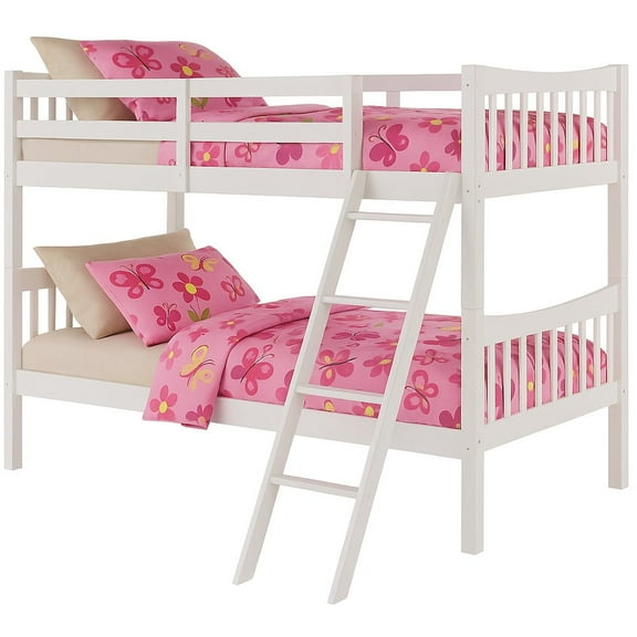 AL FR Twin Over Twin Bunk Bed White