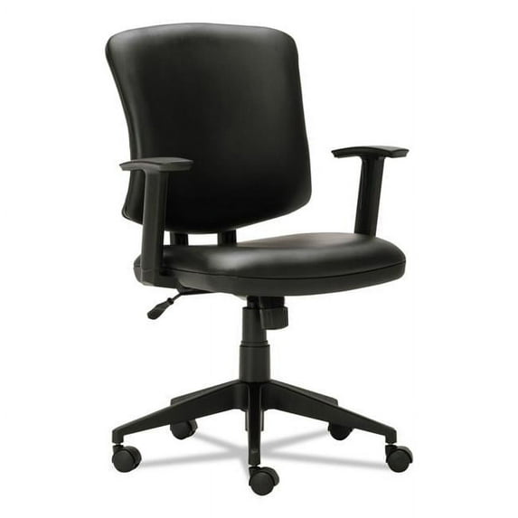 AL Leather Chair with Arms - Black