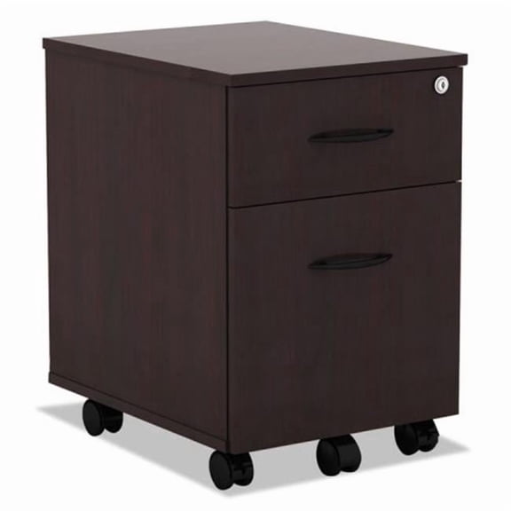 AL  Valencia Mobile File Pedestal - Mahogany - 2 Drawer - Durable Laminate