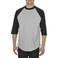 thumbnail image 1 of AL1334 Alstyle Unisex Classic Raglan 3/4 Sleeve T-Shirt Black Athl Hther Gray S, 1 of 6