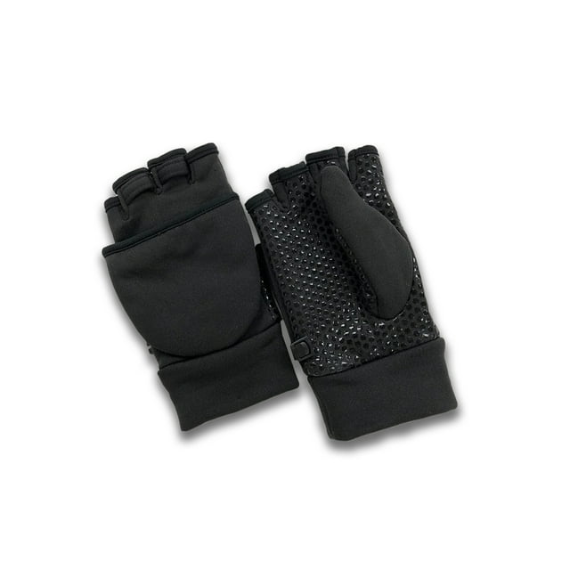 AL1505, Mens MultiPurpose AntiSlip Grip Fingerless FlipTop Mittens