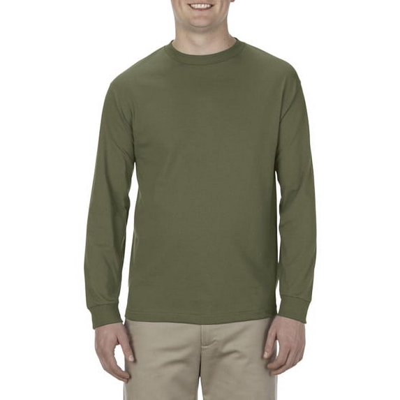AL1904 Alstyle Soft Spun Cotton Long-Sleeve T-Shirt Military Green S