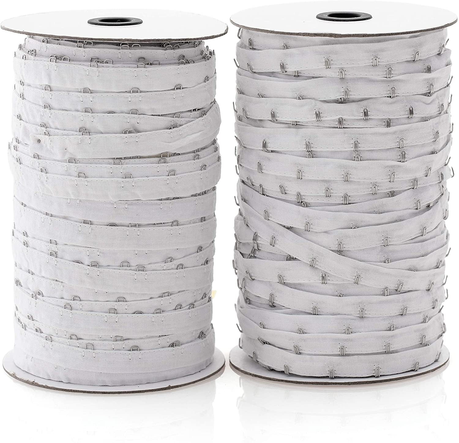 AL240A - Hook and Eye Tape Fabric Fastener Sewing Crafting DIY Black/Silver by yard